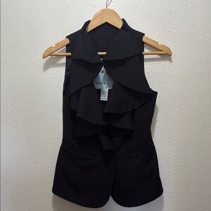 Tabitha Black Ruffled Vest, Size 2